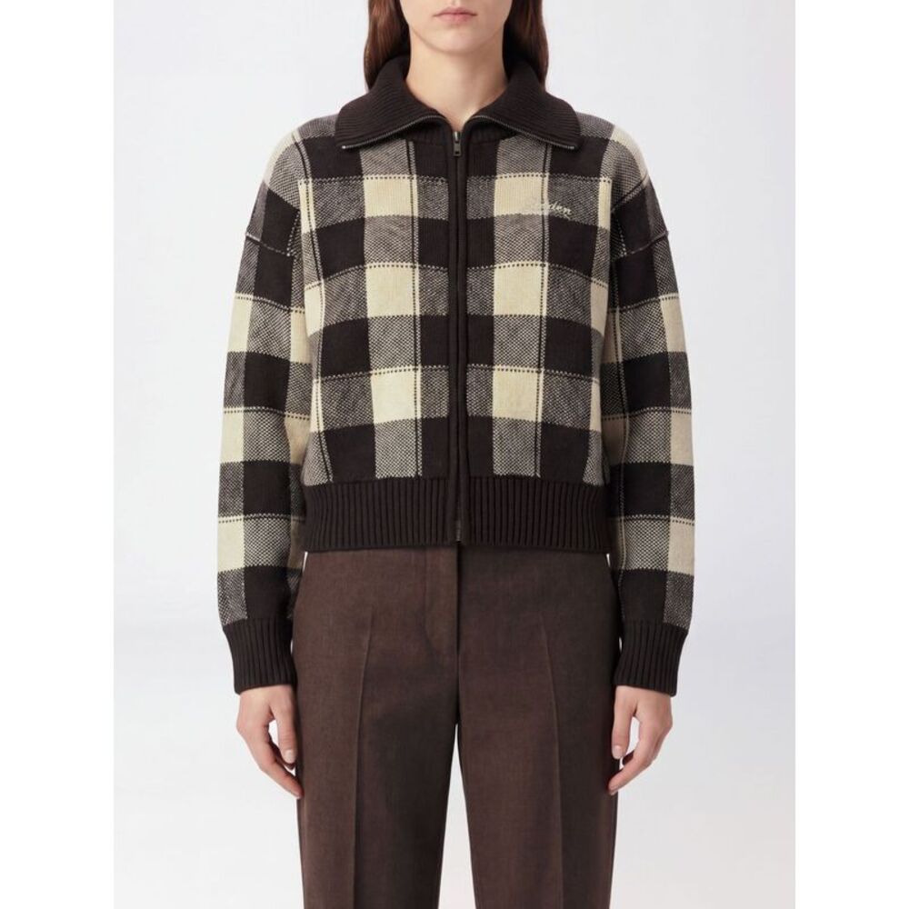 Golden Goose Women Chequered Wool Cardigan Golden Goose With Zip Closure